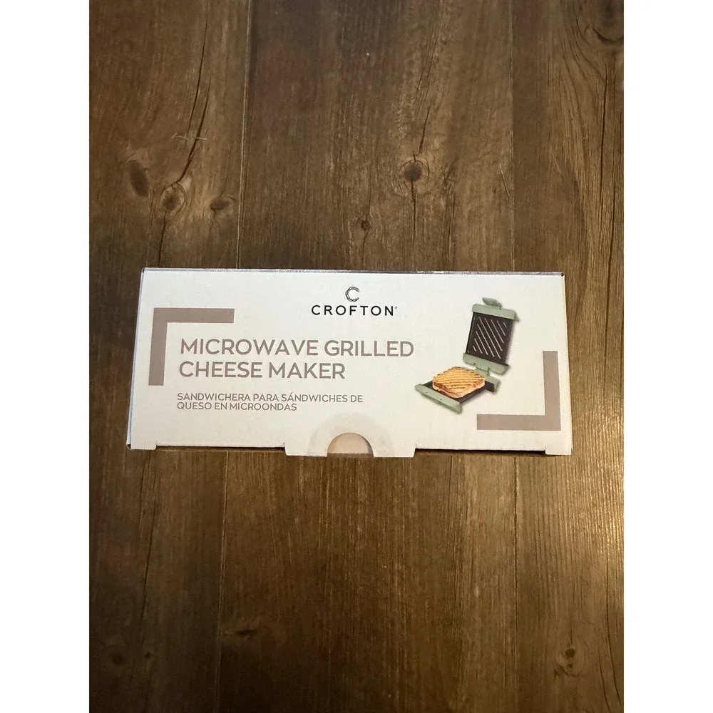 Crofton Microwave Grilled Cheese Maker Sage Green‎ Non-Stick Sandwich Press NEW